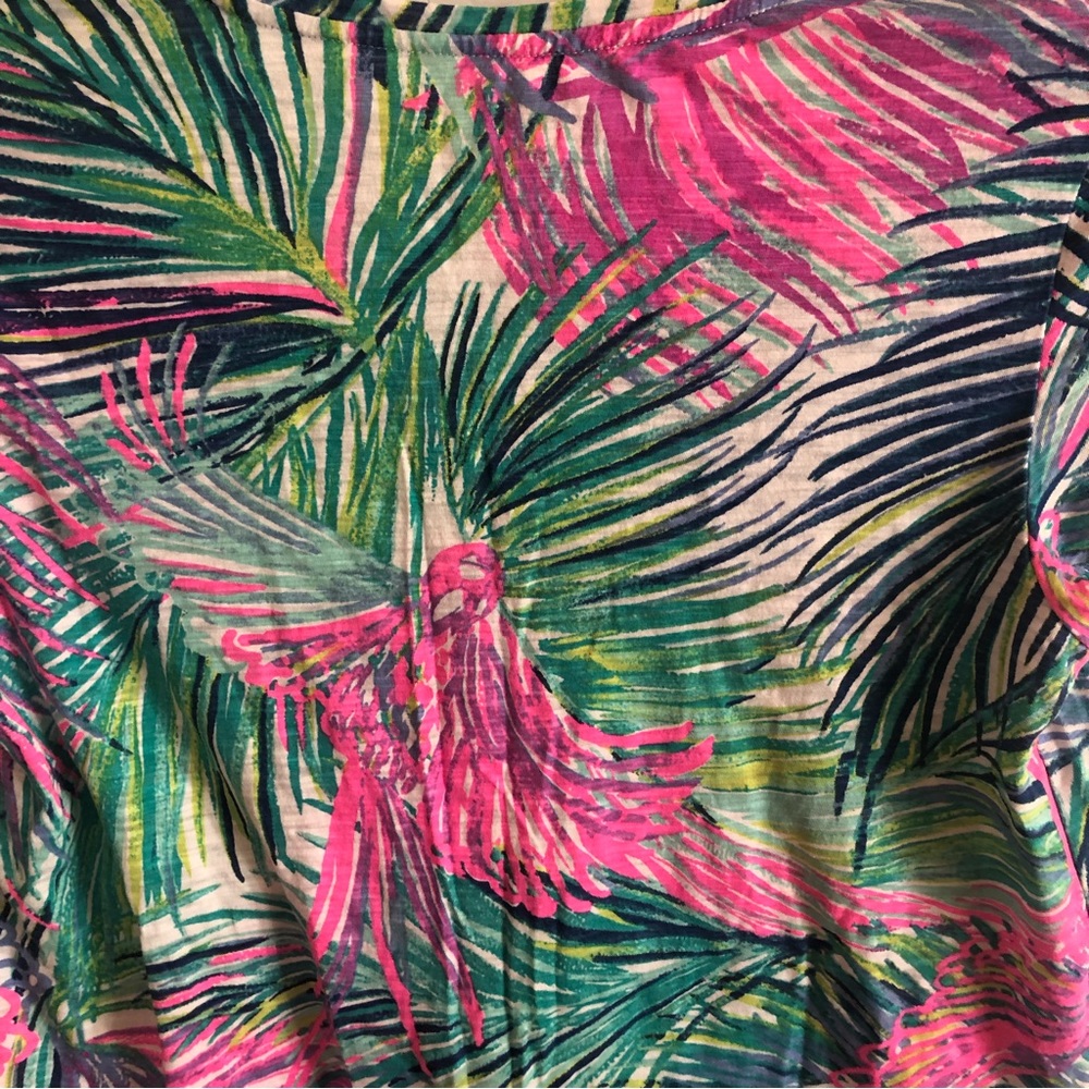 LILLY PULITZER Fern Print V Neck Short Sleeve T SHIRT S - Picture 7 of 8
